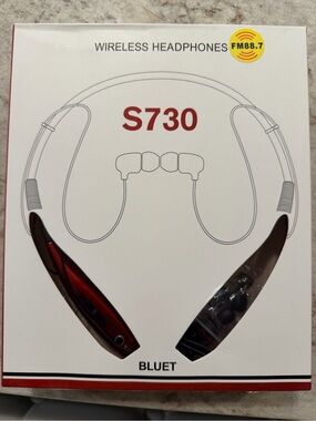 S730 Wireless Neckband Headphones - Red